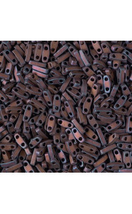 Miyuki quarter tila 5x1.2mm beads - Matte metallic dark raspberry copper QTL-2005
